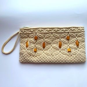 Macrame clutch handbag